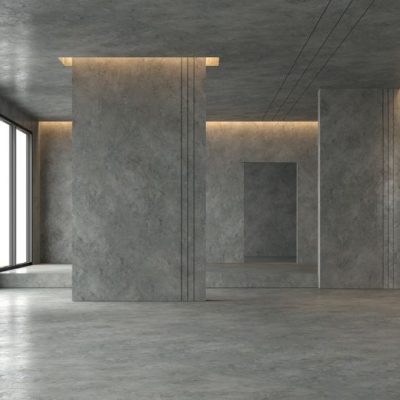 polished concrete floors and walls